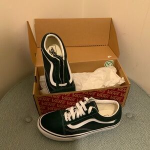 Vans Dark Green and White Sneakers